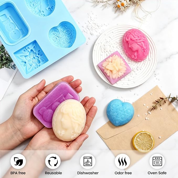 SJ Silicone Soap Molds 2 Packs, 3D Flower Silicone Molds - Image 5
