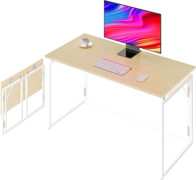 alawooder 39.4" Folding Desk: No Assembly, Wood Top by ALAWOODER