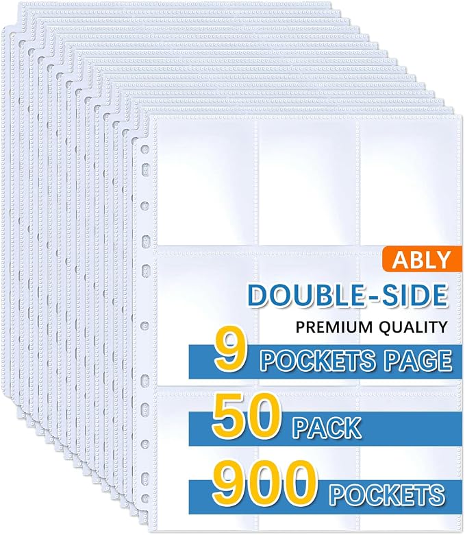ABLY 900 Pocket Double Sided Card Sleeves, by ABLY