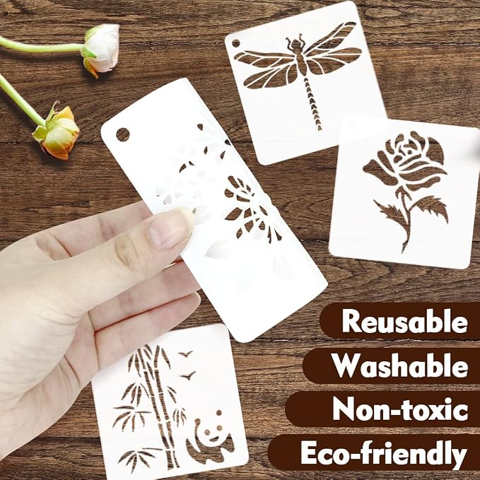 50 PCS Flower Painting Stencils Reusable Flower Stencils - Image 3