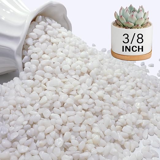 NUPICK 6 lbs Pebbles for Indoor Plants, 3/8 Inch Pea Gravel for Fish Tank by CreateAmazingChoice