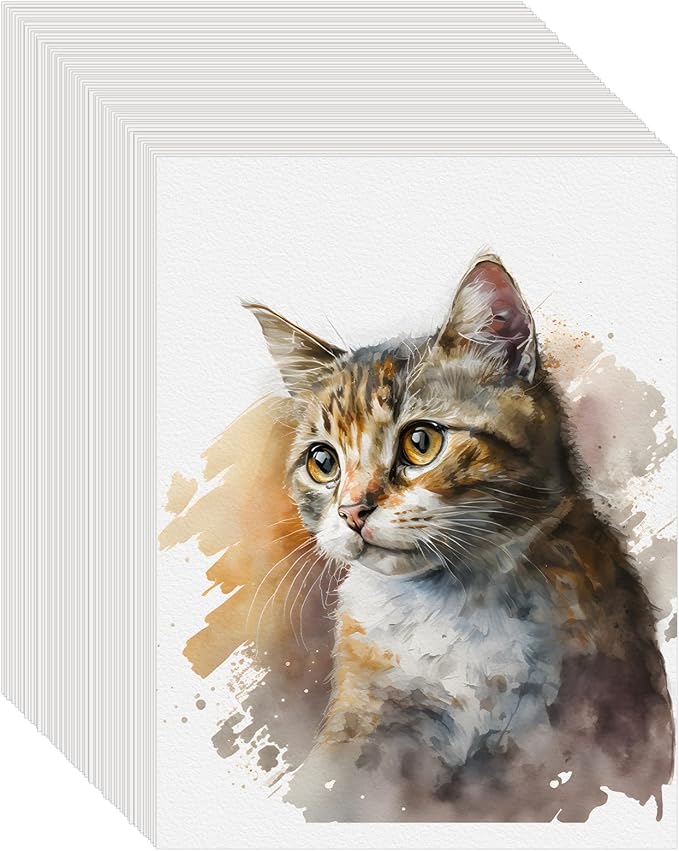 150PCS 9x12 Watercolor Paper Bulk, 140lb/300g Cold Press Thick Water Color by KINLINK