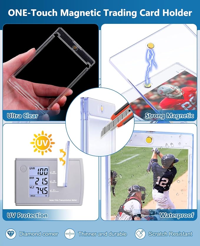 204ct Magnetic Trading Card Holders: 35pt One Touch Card Holder, U-V Protection - Image 4