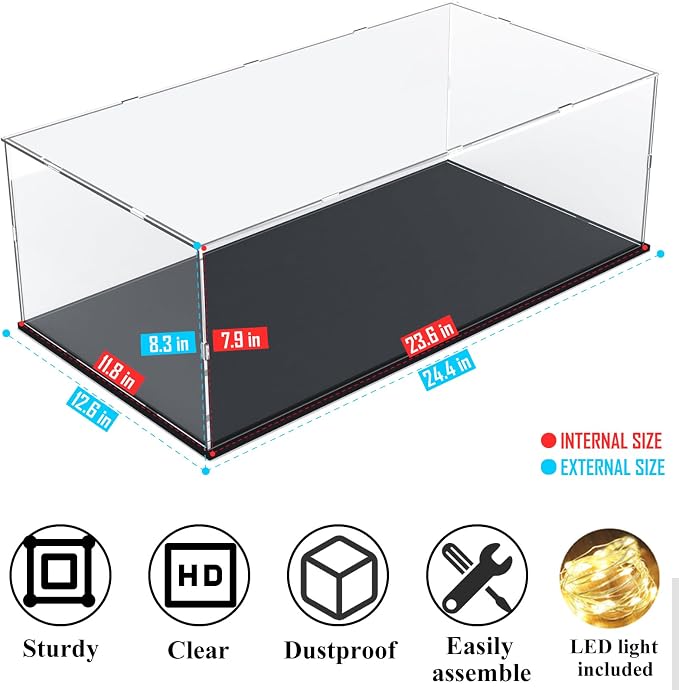 DuvinDD Acrylic Display Case for 1/8 Scale Model Car Large Lego Display Case - Image 3
