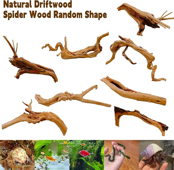 Hamiledyi 6-8in Aquarium Driftwood 3PCS Reptile Spider Wood Assorted Branches - Image 7