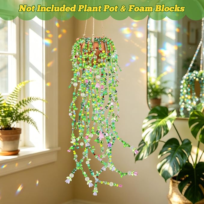 FOGWOWO 2628 Pcs Beaded Plant Kit Green Beads - Image 5