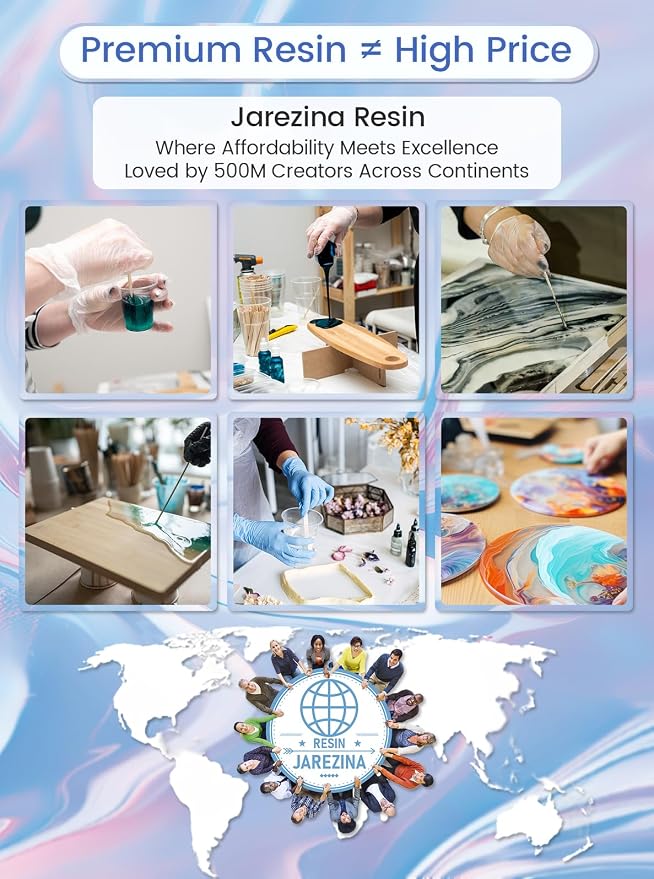 Jarezina Epoxy Resin Kit 64OZ, Crystal Clear Epoxy Resin-Strong and No Bubble - Image 4