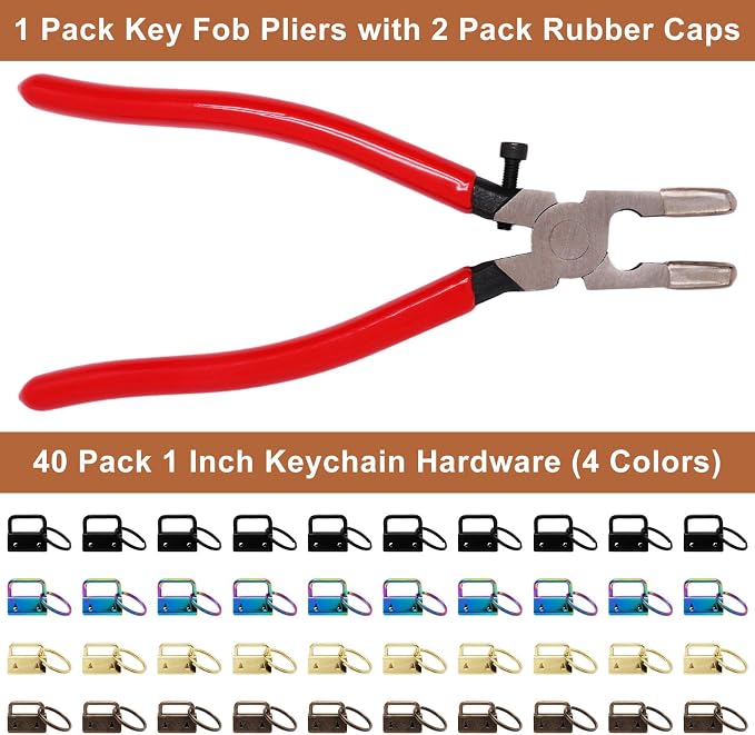 Key Fob Hardware Set, Key Lanyard, Keychain Making Kit Crafts DIY Supplies - Image 5