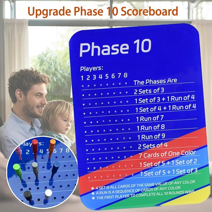 Upgrade Phase 10 Scoreboard, 2026 New Acrylic Scoreboard - Image 3