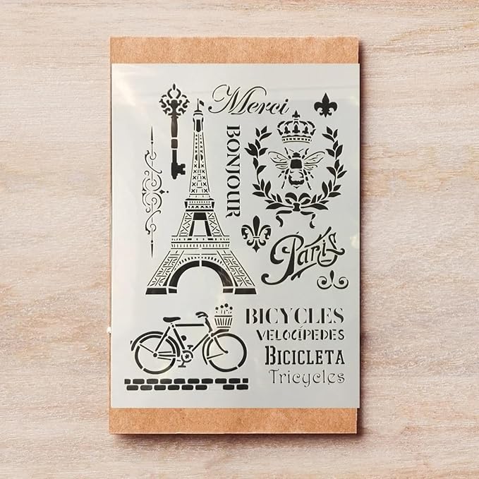 TIAMECH A4 Reusable Vintage Tower Bicycle Stencil - Image 6