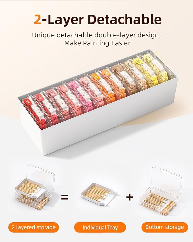 Redtwo 48 PCS Diamond Painting Storage Containers Trays, Detachable Trays - Image 3