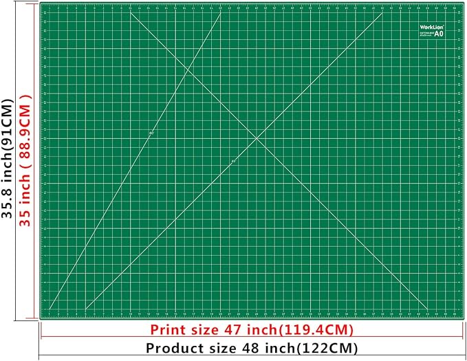 WorkLion 36" x 48" Self Healing Cutting Mat: Double sided 5-Ply Non-Slip - Image 4