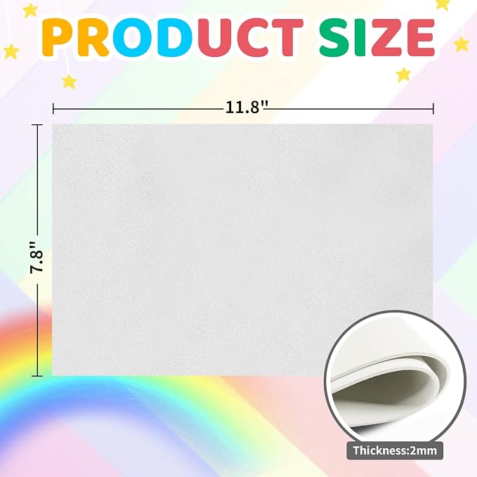 biguphate 30 Pack White EVA Foam Sheets, 11.8 x 7.87 Inch, 2mm Thick Foam Paper - Image 2