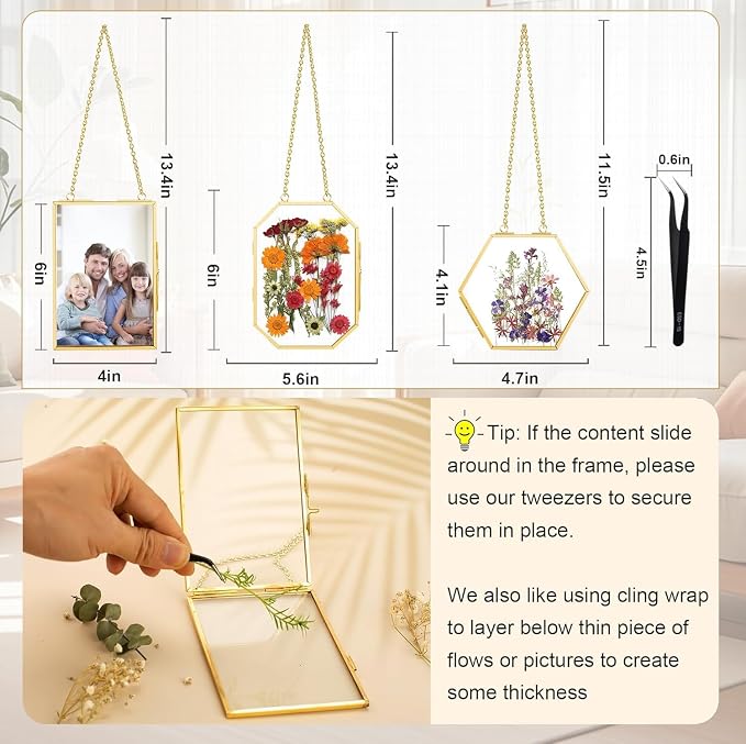 BABUFINE 3PCS Pressed Flower Frames - Image 4