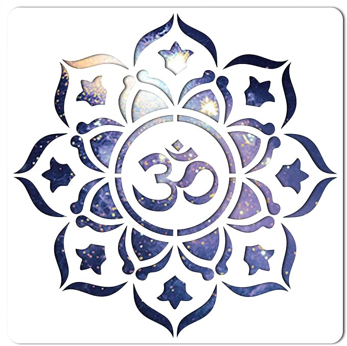 GORGECRAFT Chakra Mandala Stencil Reusable Flower Template Large 11.8x11.8 Inch by GORGECRAFT