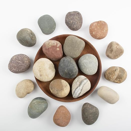 10LB Natural River Rocks, 1–2 Inch Decorative Stones by LOOIOOJ