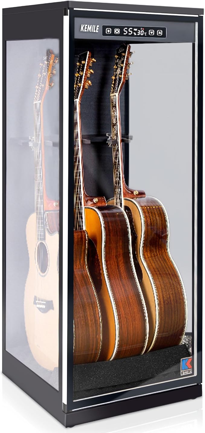 Humidity Guitar Display Case 270° Glass Lockable Guitars Ukuleles | Humidity by CheheryMusicalInstrument