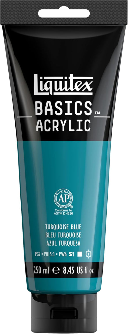 Liquitex BASICS Acrylic Paint, 250ml Tube, Turquoise Blue by Liquitex