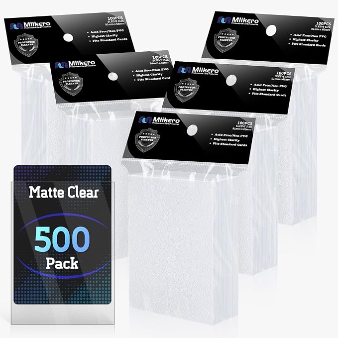 500 Count Card Sleeves – Matte Clear Trading Card Sleeves, Polypropylene by Mlikero