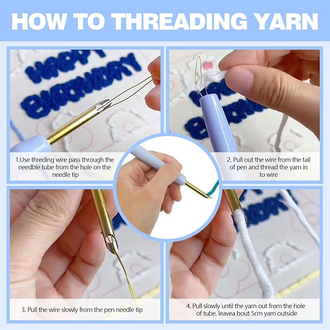 RUIQLXHANG Punch Needle Kits for Beginners, Cute Cartoon Highland Cow - Image 4