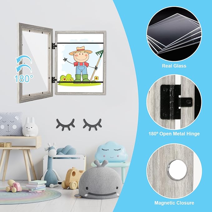 Kids Art Frames, 8.5x11 Front Opening Kids Artwork Frames Changeable, Holds 50 - Image 7