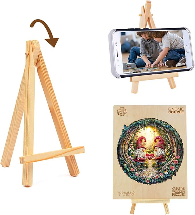 KAAYEE Wooden Puzzles for Adults, 3D Visual Effect Gnome Couple Wooden Jigsaw - Image 6