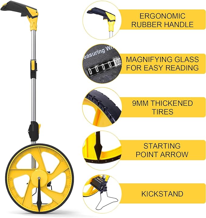 Zozen Measuring Wheel in Feet and Inches, Double Collapsible, Mechanical | - Image 4