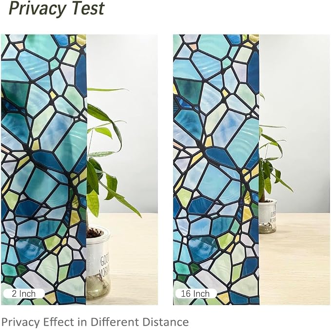 funlife Original Hand-Drawn Privacy Stained Glass Window Film, Reusable Single - Image 6