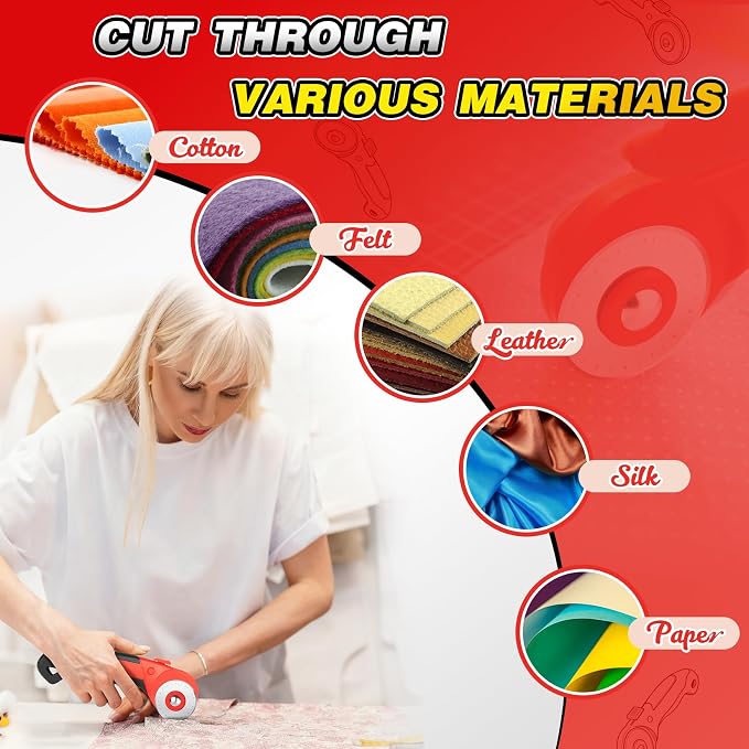 DIYSELF 45mm Rotary Cutter for Fabric, Fabric Cutter Rotary Tool - Image 3