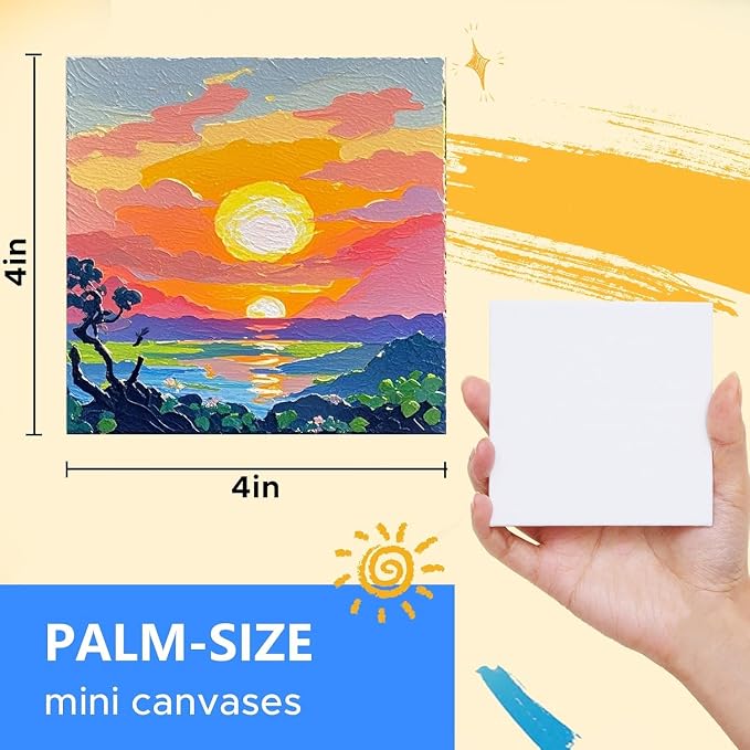 Mini Canvas for Painting 4x4 inch, 108 Pack Bulk Small Painting Canvases for - Image 5