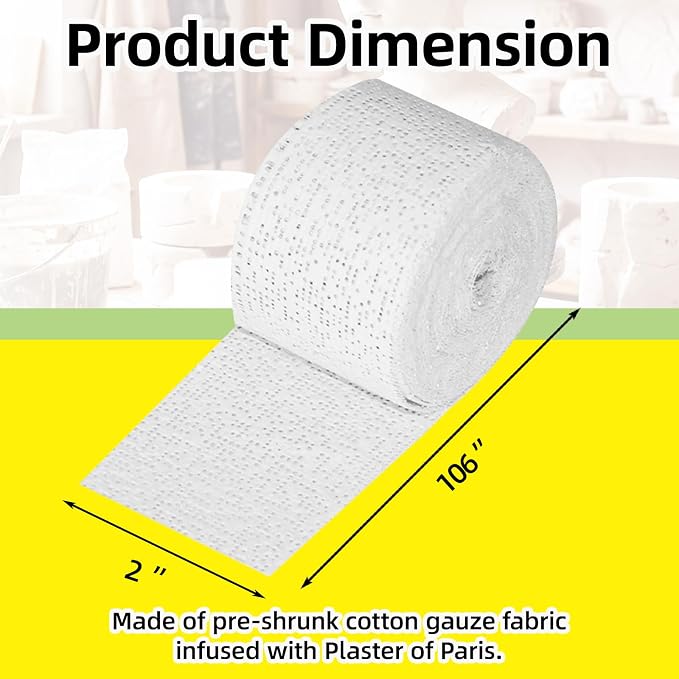 Falling in Art Plaster Cloth Rolls, 6 Pack 500gsm Plaster Bandage, Plaster - Image 3