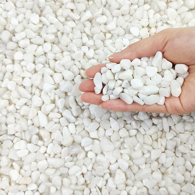 FANTIAN 2 Pounds White Pebbles for Indoor Plants, 3/8 Inch Polished White Rocks - Image 9