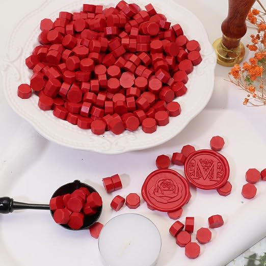 Crimson 300 Pcs Wax Seal Beads, Bright Red, Smokeless Odorless Non-Toxic Quick - Image 4