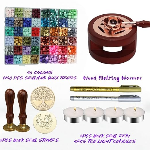 Wax Seal Kit, 48 Colors 1248 Pcs Sealing Beads, - Image 4