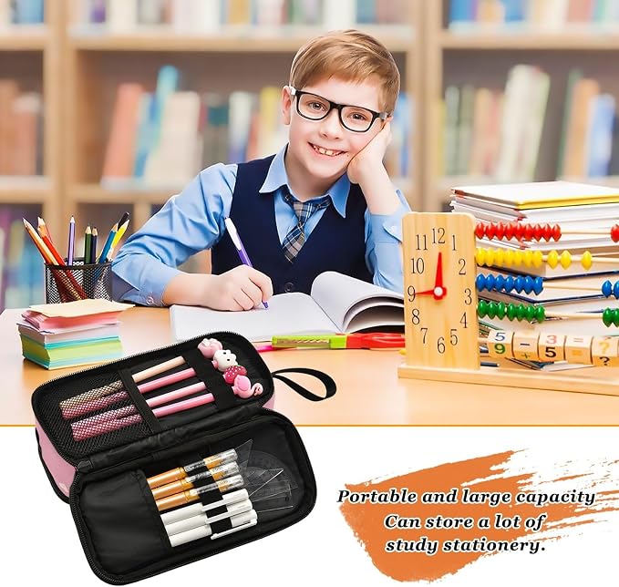 Cute Bear Pencil Case Box Boys Girls Large Pencil Pouch - Image 7