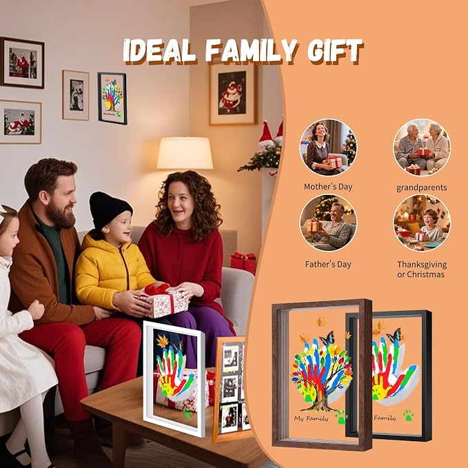 Brown Family Handprint Kit for 4 – Wooden Frame - Image 4