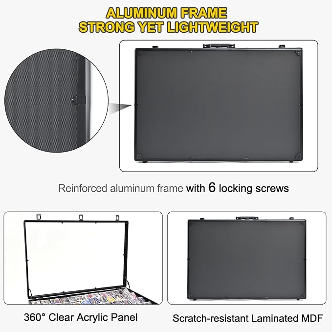 2 Pcs Trade Show Display Case – 34"x22" Large Aluminum Locking Tabletop Showcase - Image 4
