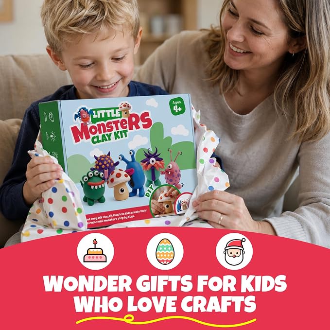 Air Dry Clay Kit for Kids, 12 Monsters Modeling Magic Clay Sculpting Set - Image 8