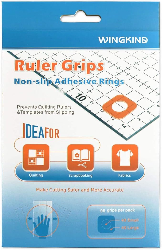 Wingkind Non-Slip Grips for Quilting Rulers, Quilting Templates-96 Pieces/Pkg by WINGKIND