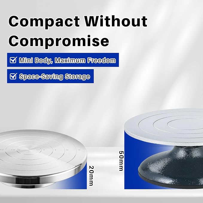 Banding Wheel, Double-Sided Pottery Turnable Wheel Aluminium Alloy Heavy Duty - Image 4