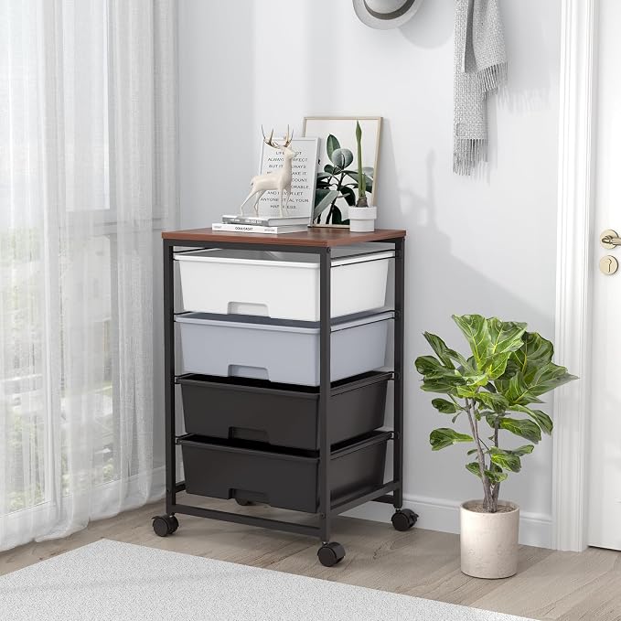 SYKIARIOL Utility Cart with 4 Drawers, Rolling Storage Cart with Drawers - Image 7