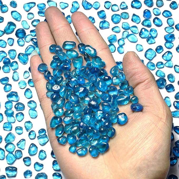 Glass Stones, 1Lb/460g Irregular Sea Glass Pebbles Non-Toxic Artificial Crystal - Image 5