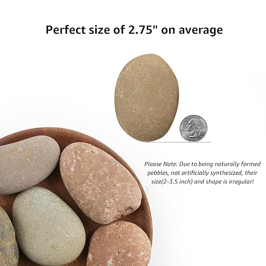40 LBS Large Natural River Rocks – 2-3.5 Inch Unpolished Decorative Pebbles - Image 2