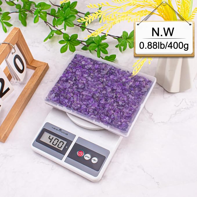 0.88 Lb Amethyst Crushed Stones Crystal Quartz Chips, Natural Tumbled Stones - Image 9