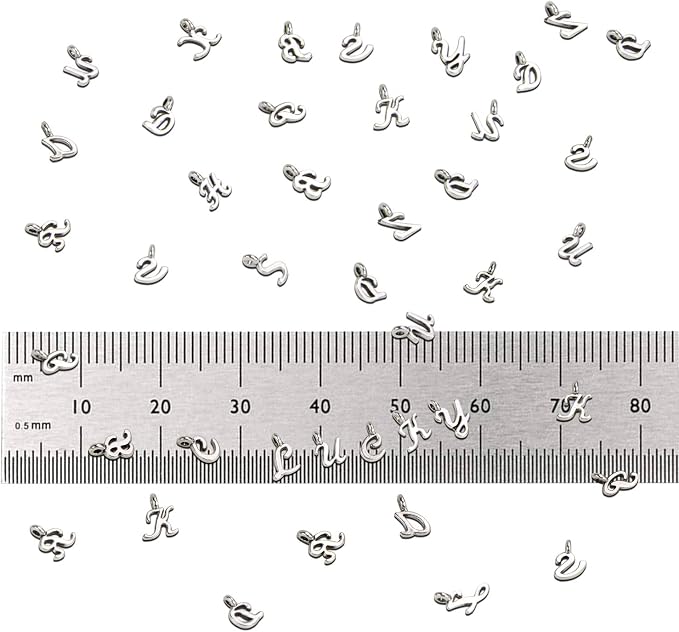 SANNIX 156Pcs/6 Sets ABC Letter Charms Mini A-Z Alphabet Bracelet Necklace - Image 2
