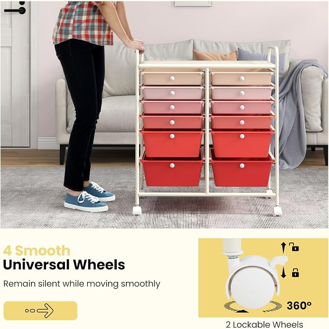 BECOMFORT 12-Drawer Rolling Cart - Image 5