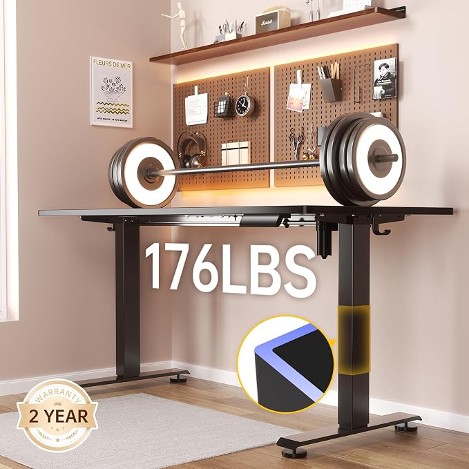 Veken 63×23.6 Inch Large Electric Standing Desk, Gaming Table, Suit students - Image 3