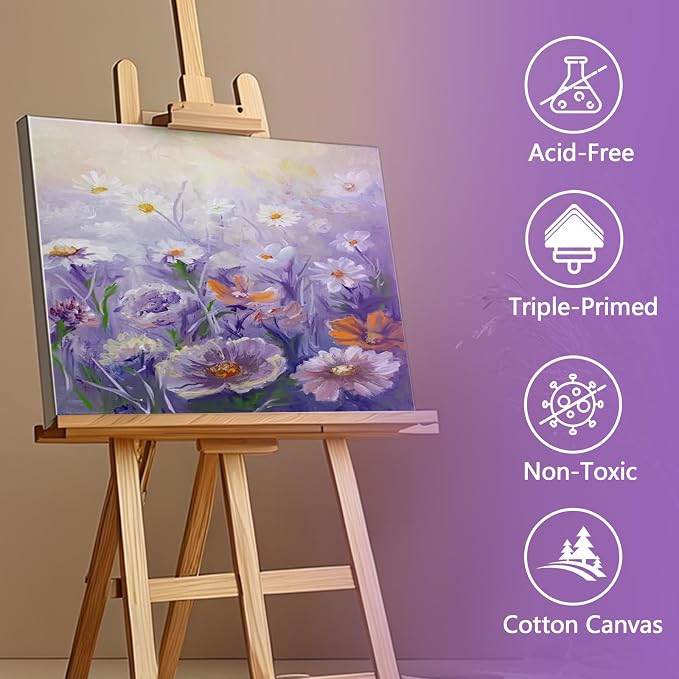 FUMILE Canvas for Painting 18x24, 4 Pack Large Stretched Canvas for - Image 4