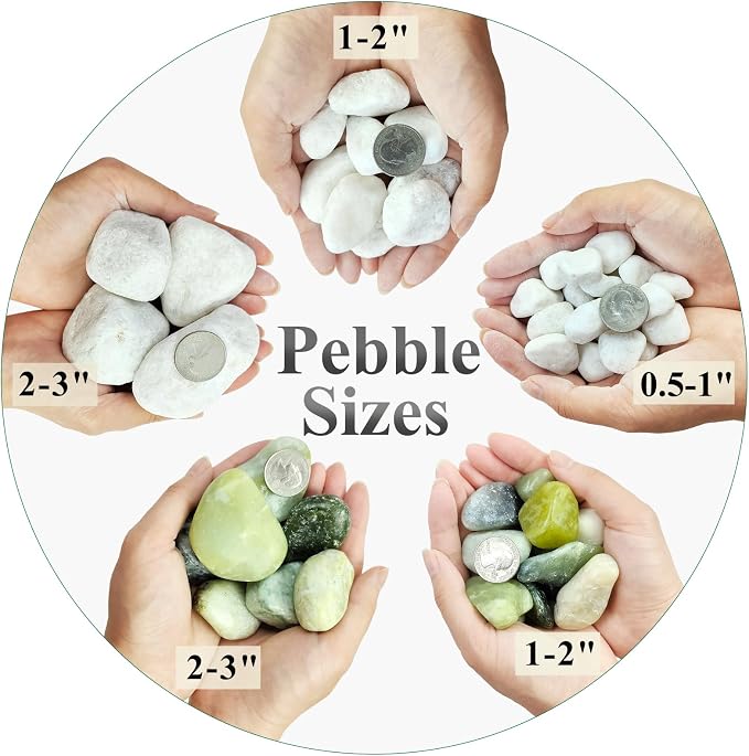 FANTIAN 20 lbs White Stones for Landscaping, 1-2 Inch Pebbles Decorative River - Image 2