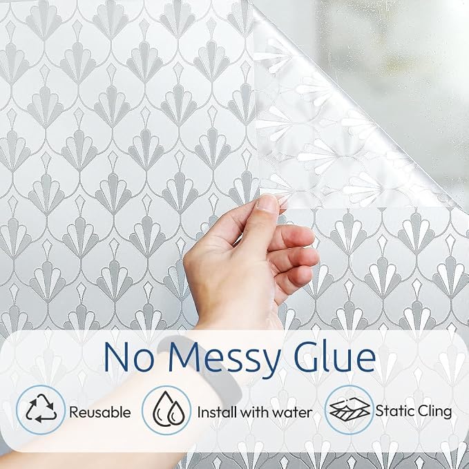 rabbitgoo Privacy Window Film Frosted Glass, 23.6" x 118.1" | Sun Blocking Non - Image 5